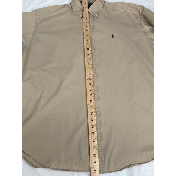 Vintage 90s Ralph Lauren Blake Shirt Mens L Tan Long Sleeve Oxford Button Preppy - Picture 12 of 16